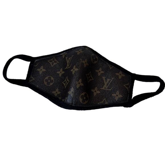 Louis Vuitton LV Brown Face Mask Canvas Logo Pattern Everyday - Picture 1 of 4